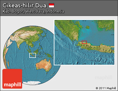Satellite Location Map of Cikeas-hilir Dua