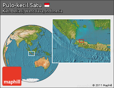 Satellite Location Map of Pulo-kecil Satu