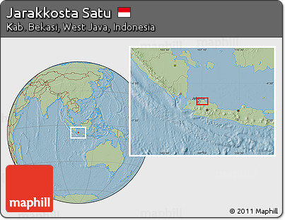 Savanna Style Location Map of Jarakkosta Satu, hill shading