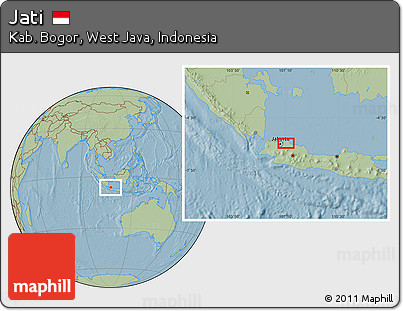 Savanna Style Location Map of Jati, hill shading