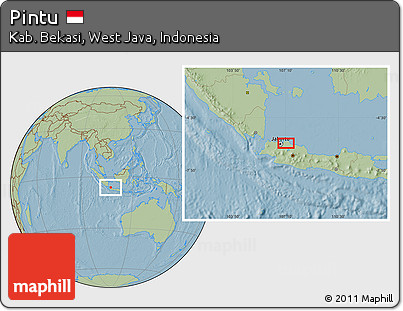 Savanna Style Location Map of Pintu, hill shading