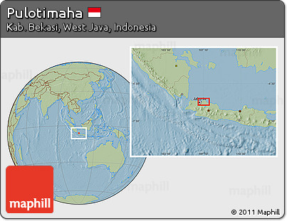 Savanna Style Location Map of Pulotimaha, hill shading
