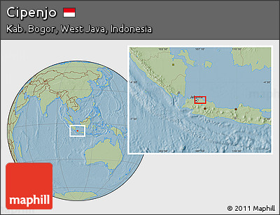 Savanna Style Location Map of Cipenjo, hill shading