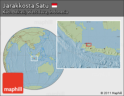 Savanna Style Location Map of Jarakkosta Satu, hill shading