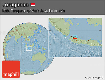Savanna Style Location Map of Juraganan, hill shading
