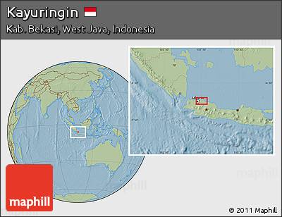 Savanna Style Location Map of Kayuringin, hill shading