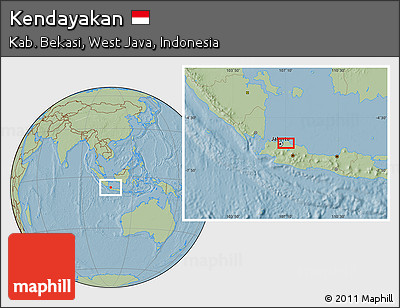 Savanna Style Location Map of Kendayakan, hill shading