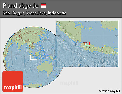 Savanna Style Location Map of Pondokgede, hill shading