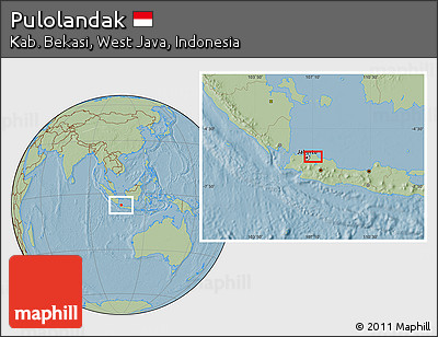 Savanna Style Location Map of Pulolandak, hill shading