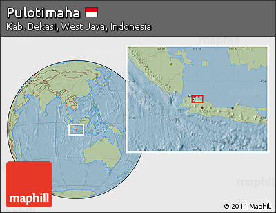 Savanna Style Location Map of Pulotimaha, hill shading