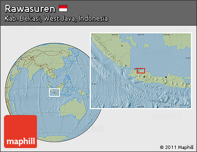 Savanna Style Location Map of Rawasuren, hill shading