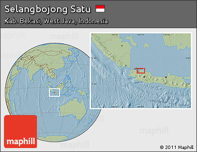 Savanna Style Location Map of Selangbojong Satu, hill shading