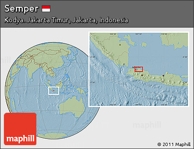Savanna Style Location Map of Semper, hill shading
