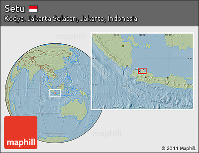 Savanna Style Location Map of Setu, hill shading