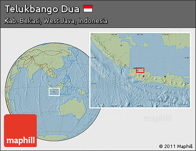 Savanna Style Location Map of Telukbango Dua, hill shading