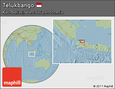 Savanna Style Location Map of Telukbango, hill shading