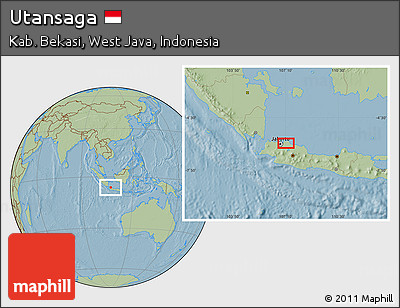 Savanna Style Location Map of Utansaga, hill shading