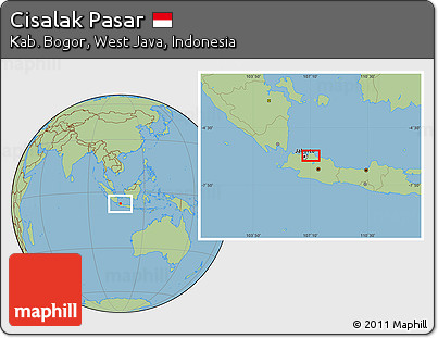 Savanna Style Location Map of Cisalak Pasar