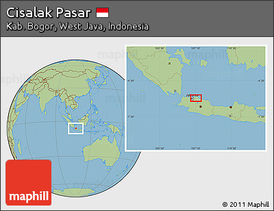 Savanna Style Location Map of Cisalak Pasar