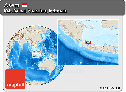Shaded Relief Location Map of Asem