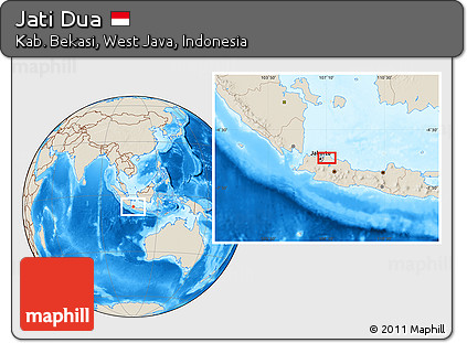 Shaded Relief Location Map of Jati Dua