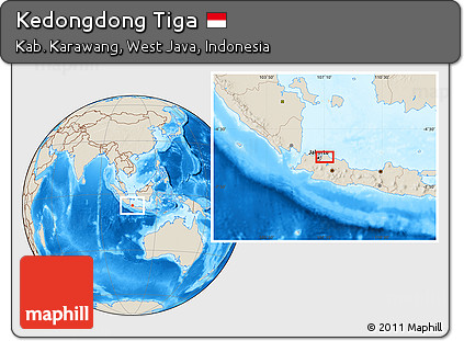 Shaded Relief Location Map of Kedongdong Tiga