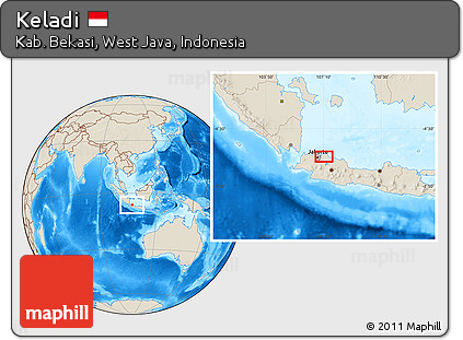 Shaded Relief Location Map of Keladi