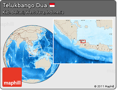 Shaded Relief Location Map of Telukbango Dua