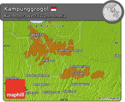 Physical Map of Kampunggrogol