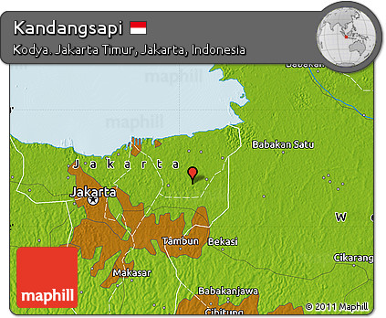 Physical Map of Kandangsapi