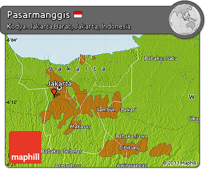 Physical Map of Pasarmanggis