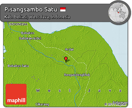 Physical Map of Pisangsambo Satu