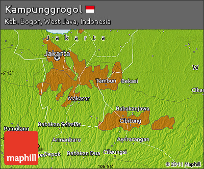 Physical Map of Kampunggrogol