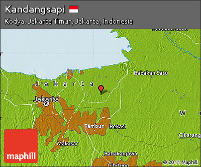 Physical Map of Kandangsapi