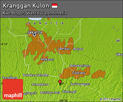 Physical Map of Kranggan Kulon