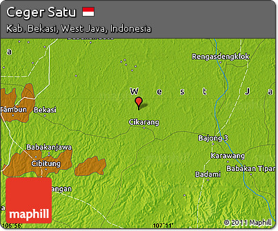 Physical Map of Ceger Satu