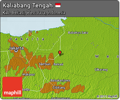 Physical Map of Kaliabang Tengah