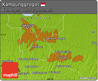 Physical Map of Kampunggrogol