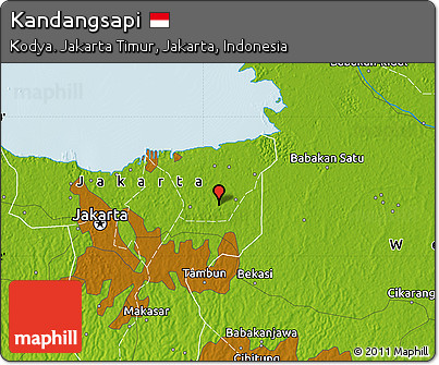Physical Map of Kandangsapi