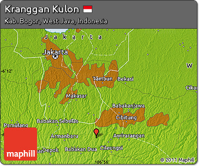 Physical Map of Kranggan Kulon