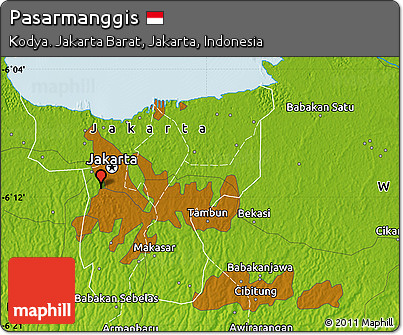 Physical Map of Pasarmanggis