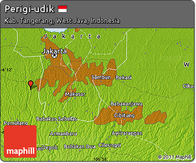 Physical Map of Perigi-udik