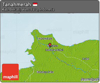 Physical Map of Tanahmerah