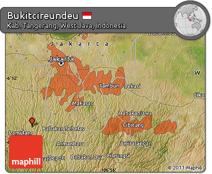 Satellite Map of Bukitcireundeu