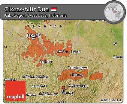 Satellite Map of Cikeas-hilir Dua