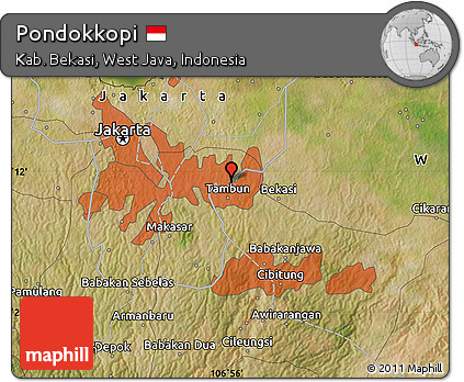 Satellite Map of Pondokkopi