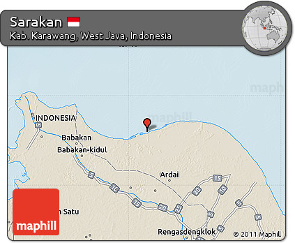 Shaded Relief Map of Sarakan