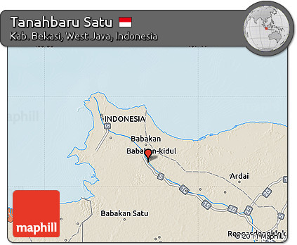 Shaded Relief Map of Tanahbaru Satu