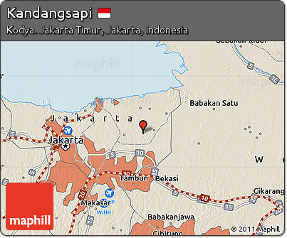 Shaded Relief Map of Kandangsapi