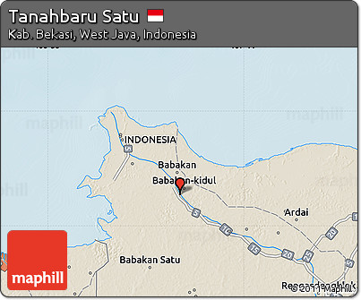 Shaded Relief Map of Tanahbaru Satu
